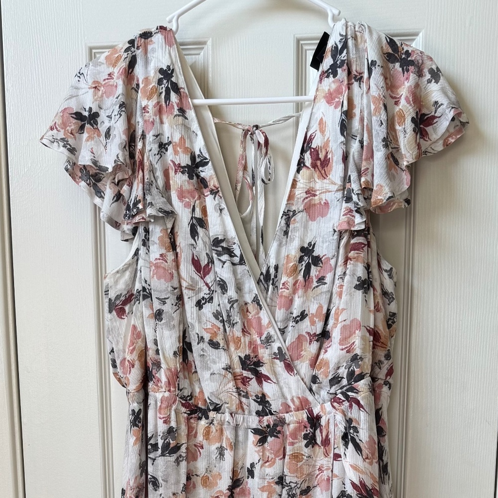 White/Floral Maxi Skort Dress